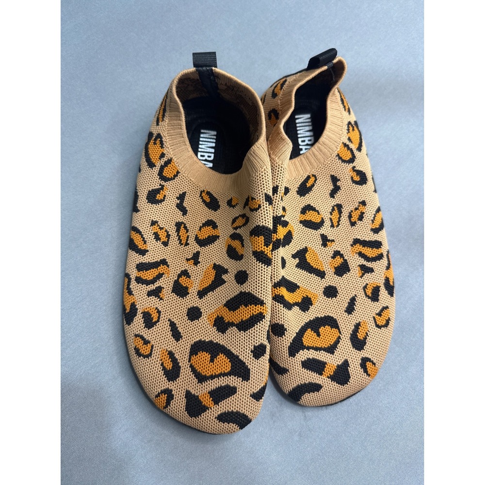 NIMBAO Barefoot Shoes Womens 37 Leopard Print Knit Slip On Minimalist Sneakers